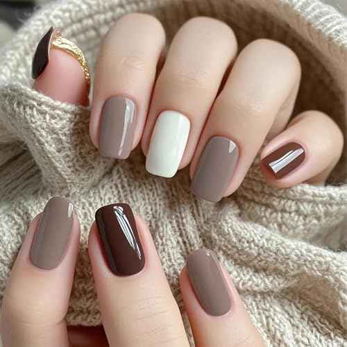 COSMOO Light Coffee Nail Polish, Elegant Quick Dry Nail Lacquer for Nail Art Varnish,0.41 fl oz Fast Drying Polish, Brown