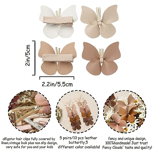 20 pcs Butterfly Hair Clips for Girls Women Toddler Baby,Leather Bows With Fully Lined Alligator Clips,Handmade Hair Accessories for Kids Child Teen Back to School Young Gifts Thick Thin Hair¡¦