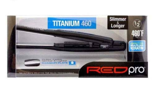 Kiss Products Red Pro Titanium Flat Iron, 1/2 Inch, 1 Pound