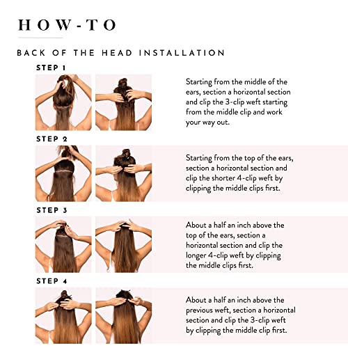 Clip-In Hair Extension Set by Joi Hair, Clip Sewn Machine Weft, Premium Remy Human Hair, Full Set for Full Head, 120g, 160g, 220g 20" (160 Grams Joi Fuller for Medium Density, #16 Champagne)