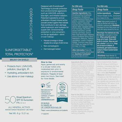 Colorescience Brush-On Sunscreen Mineral Powder for Sensitive Skin, Fair 1 Count (Pack of 1)