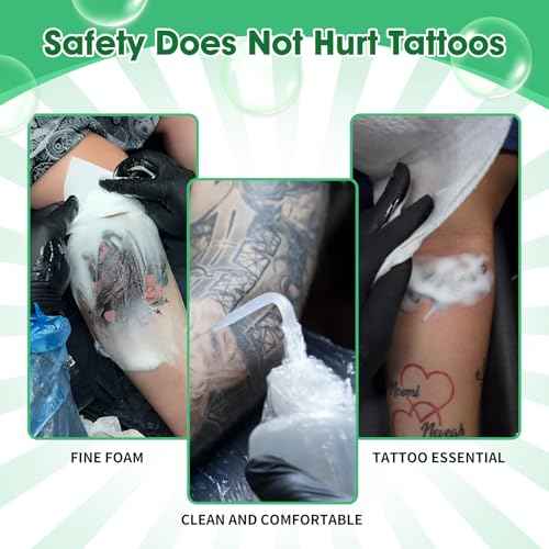 Green Tattoo Soap 4OZ with Foaming Bottle 120ml, Tattoo Soap Tattoo Supplies for Tattoos Piercings, Clean Skin Equipment