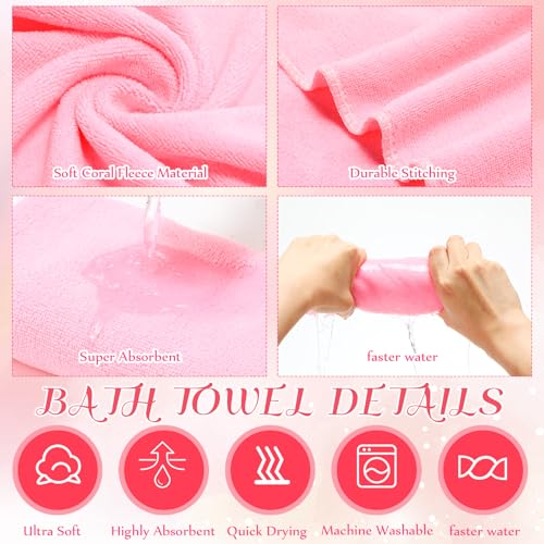 12 Pcs Foot Spa Kit for Girls Kids 12. 5 x 12. 5 x 8. 3 Inch Foot Care Bath and 12 x 28 Inch Hand Towels Washbasin Salon Towels for Spa Sleepover Party Supplies(Light Pink)