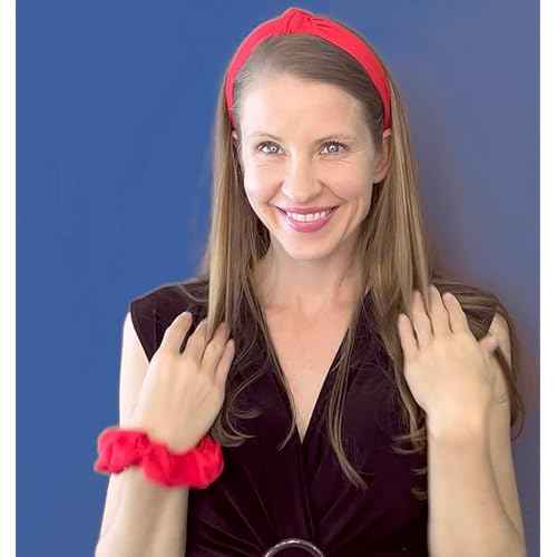 Red Headbands and Scrunchies for Women and Girls (Red Hairband)
