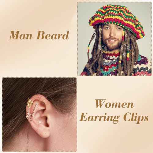 150pcs Leaf Hair Jewelry for Dreadlock, Non-Faded Metal Braid Hair Beads, Locs Hair Cuff Clip Ring Charm Accessories for Earring Necklace DIY Craft-Gold & Silver & Rose Gold