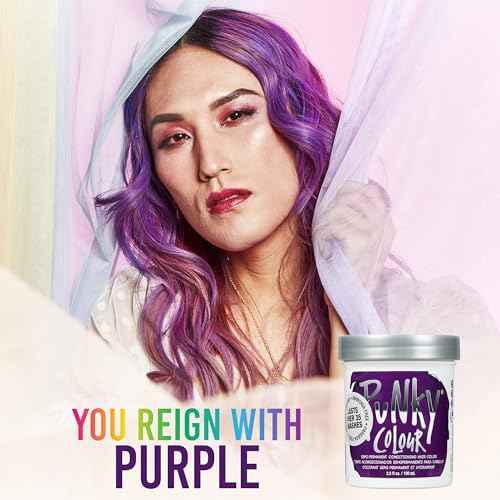 Punky Purple Semi Permanent Hair Color - Vegan & Cruelty-Free Conditioning Hair Dye, Lasts Up to 35 Washes, 3.5 fl oz