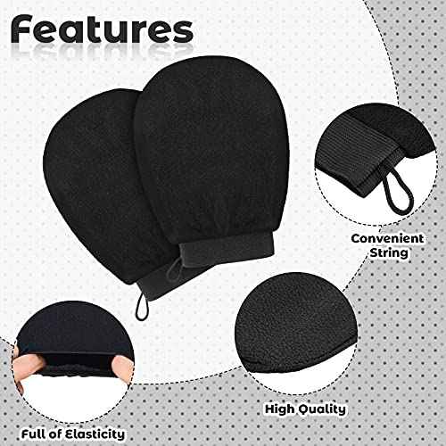 Tatuo 4 Pieces Korean Exfoliating Mitts Deep Exfoliating Gloves Body Scrubber for Bath Shower Dead Skin Remover Keratosis Pilaris