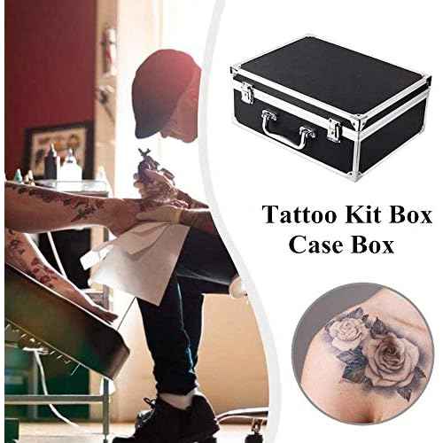 Large Tattoo Case Tattoo Kit Box - Aluminum Traveling Convention Carry Case (Silver)