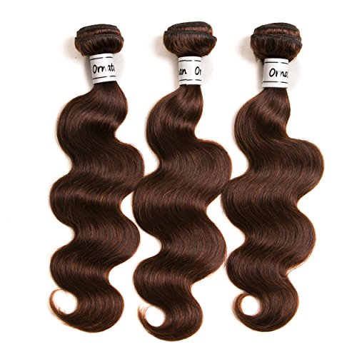 Body Wave Light Brown Bundles Human Hair Brazilian Body Wave Hair Extensions Sew In 9A Grade Virgin 100% Unprocessed Remy Human Hair Weave Extensions (Body 4#, 16 18 20inch)