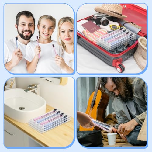 500Pcs Prepasted Disposable Toothbrushes Bulk Individually Wrapped Pre Pasted Soft Bristle Tooth Brush Set Travel Colorful Toothbrushes for Homeless Gift Hotel Camping Travel