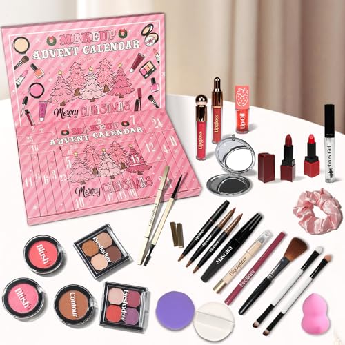Makeup Advent Calendar 2025 Teen Girls Women Beauty Make Up Advent Calendar 24 Days Christmas Countdown Makeup Gift Set for Women Teen Girls