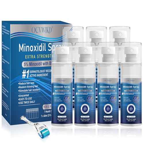 5% Minoxidil for Men and Women, Regrowth Serum, Extra Strength Spray for Hair Loss, Minoxidil 5 Percent, Thicker Healthier Hair, Beard Growth Kit, Topical Treatment, 60ml x 7 Bottles£¨Extra Strength£©