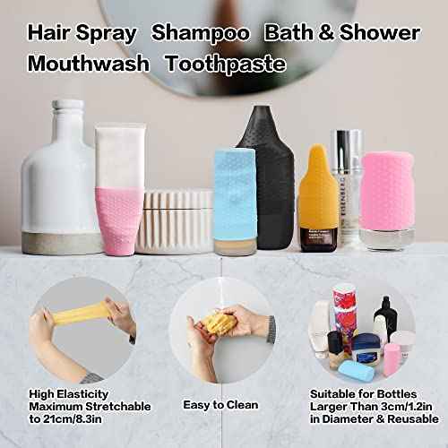 YUBIRD 10 PCS Silicone Bottle Sleeves for Travel Toiletries,Leak-Proof Covers,Cruise Essentials for Women and Men,Travel Must-Haves,Colorful Elastic Sleeves