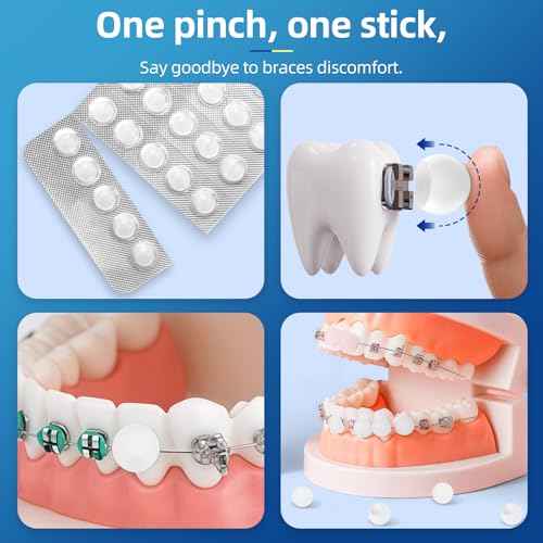 Bopika Orthodontic Wax for Braces Wax Dots 120 Individually Wrapped, Mint Flavored Dental Wax for Comfort & Protection