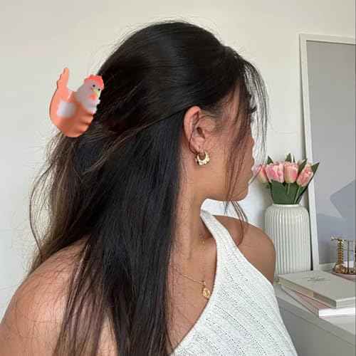 Chicken Claw Hair Clip, Korean Super Cute Animal Hair Clip Acetate Acid Anti-Slip Design Cartoon Barrettes 2024 New Interesting Big Hairpin for Women Girs Hair Accessories £¨1 PCS-Chicken£©