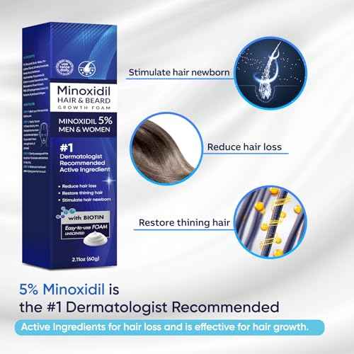 5% Minoxidil Foam for Men and Women, 5% Minoxidil for Men Foam, Minoxidil for Women Hair Growth (60ML)