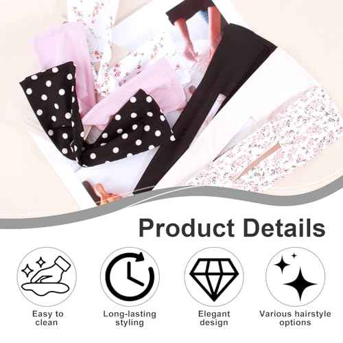 Deft Hair Bun maker - Cute Bun Hair Twister Set, Flexible Hair Donuts for Buns, Polka Dots Floral Pattern Lazy Curler, French Braiding for Women's Long, Thick or Thin Hair (Pink)