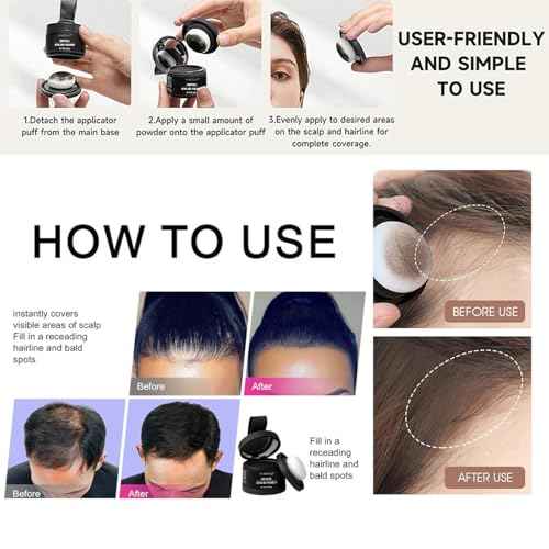 Instant Hair Powder, Hair Powder for Women and Men, Fills in Hairline, Easy to Apply and Color(Dark Brown)