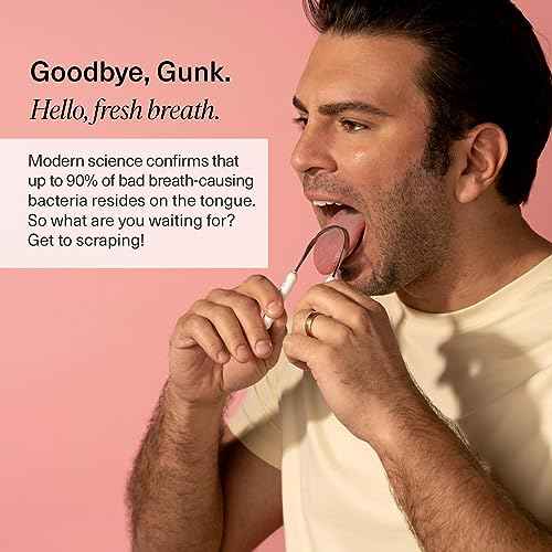 Boka Tongue Scraper for Adults & Kids with Case - Stainless Steel Tongue Cleaner w/Linen Travel Pouch - Scrubber to Remove Tongue Buildup and Freshens Breath (Pack of 1)