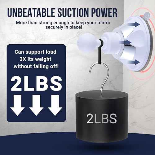 MIRRORVANA Fogless Shower Mirror for Shaving with Upgraded Suction, Anti Fog Shatterproof Surface and 360¡Æ Swivel - 6.3" x 6.3"