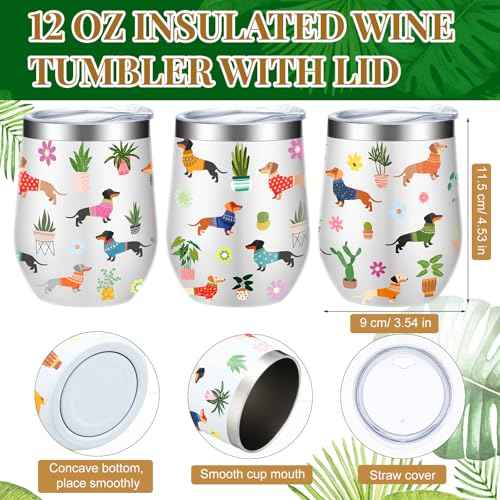 3 Pcs Christmas Dachshund Gifts for Women 12 oz Dachshunds Coffee Mug, Weiner Dog Tote Bag and Reusable Aesthetic Makeup Bag Gift for Dog Lover Party Favor Birthday Thanksgiving