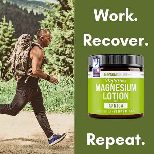 Nighttime Magnesium Lotion with Arnica ? Soothing Relief & Relaxation, Highly Concentrated Magnesium for Muscles & Joints ? Apply to Legs or Feet Before Bed ? Skin-Friendly