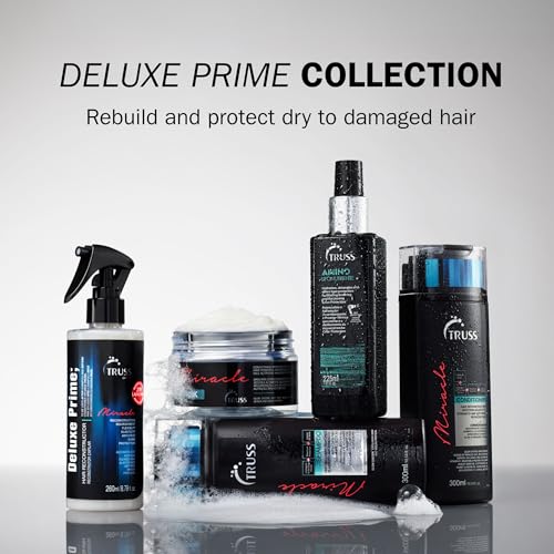 TRUSS Amino Heat Protection Spray for Hair - Anti Frizz Leave In Hair Spray - Infused with Essential Oils to Hydrate & Replenish Amino Acids - Color Safe Heat Protectant & Detangler (7.61 oz)
