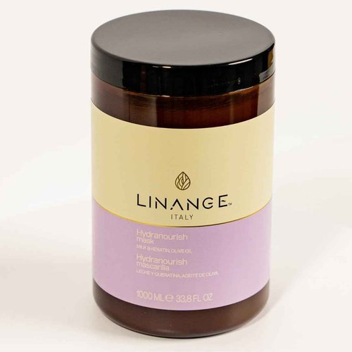 LINANGE Hydranourish Mask - Hydrating & Nourishing Milk, Keratin, and Olive Oil Hair Mask, 1000ml / 33.8 oz.
