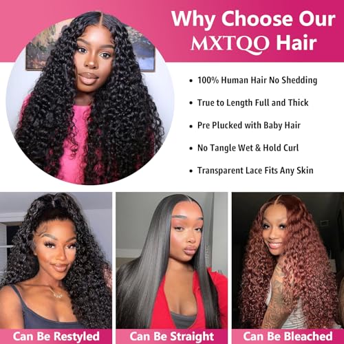 Deep Wave 13x6 HD Lace Front Wigs Human Hair 200 Density Curly Wig Wet and Wavy Lace Front Wigs for Women Human Hair Wig Pre Plucked with Baby Hair Natural Color (22 Inch)