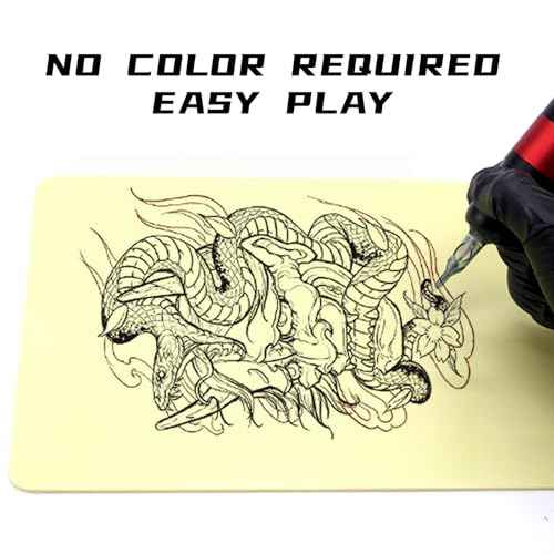 0.0098 inch Tattoo Practice Skin, 3 Pcs 11.81 * 7.87inch Thick Silicone Fake Skin Blank Double Sides Soft Skin, Tattooing Microblading Eyebrow Lip Practice Sheet for Beginners and Artists