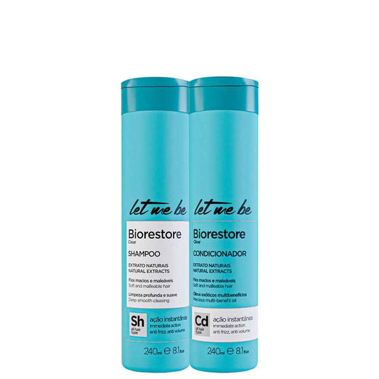 Let Me Be Biorestore Clear Duo – Shampoo & Conditioner Set (2x240ml / 8.1 fl.oz) – Anti-Frizz & Anti-Volume Daily Hair Care – Nourishing Formula for Soft, Smooth, and Manageable Hair