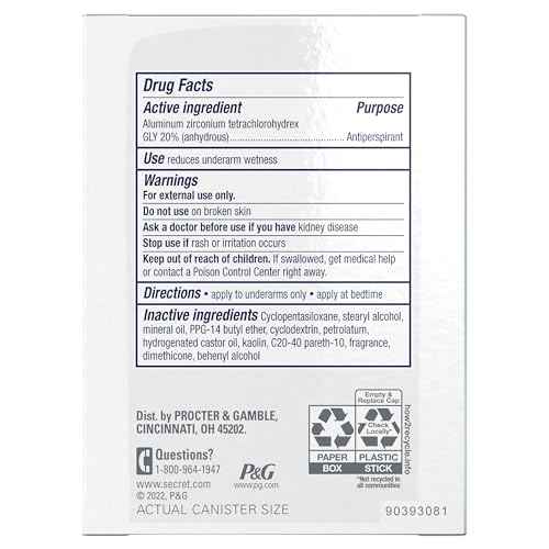 Secret Clinical Strength Antiperspirant Deodorant for Women, 3X Stress Protection, 72hr Sweat & Odor Protection, PH Balancing Minerals, Invisible Solid, Completely Clean Scent, 0.5 oz (Pack of 24)