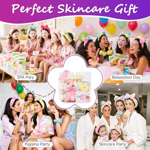 136 PCS Party Favors Bags for Eye Mask Lip Balm Hand Cream & Face Mask Skincare, Foot Spa Bath Bomb & Headband, Bachelorette Party, Retirement Graduation, Friendship, Sister & Birthday Gifts for Women