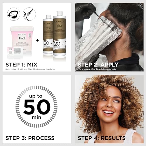 Clairol Professional BW2+ Extra Strength Powder Lightener, Up to 9 Levels of Lift for Hair Highlights & Lightening