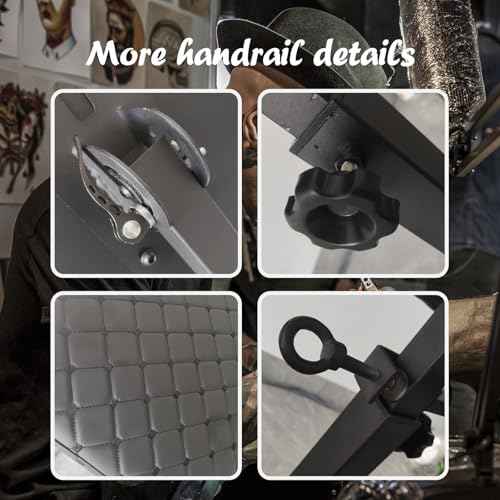 Tattoo Armrest Stand with One Trays - Oversized Tattoo Arm Leg Rest Stand Super Big Leather Pad Adjustable Height and Tilt Professional Heavy Equipment for Tattoo Studio (With One Trays)