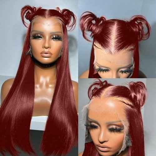 BAIICS 250 Density Ginger wig human hair Straight Lace Front Wigs Human Hair Pre Plucked 13x4 HD Transparent Lace Front Wigs Human Hair for Women Reddish Brown Lace Front Wigs HumanHair 22Inch