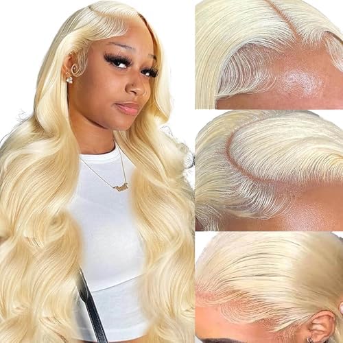 613 13x6 Lace Front Wig Human Hair Blonde Wig Human Hair 200% Density Transparent Lace Front Wigs Human Hair 613 HD Lace Frontal Wig for Women 26 Inch