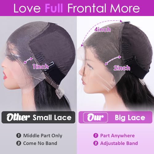 Body Wave Lace Front Wigs Human Hair 200% Density Glueless HD Transparent 13¡¿4 Lace Frontal Wigs Human Hair Brazilian Virgin Wig for Women Pre Plucked Bleached Knots with Baby Hair(22 Inch)
