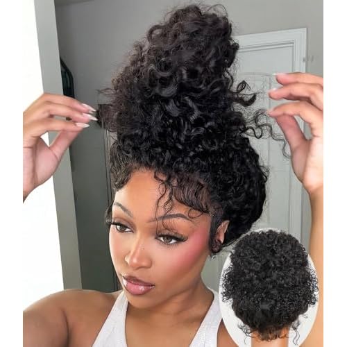 360 Lace Front Wigs Human Hair Pre Plucked With Drawstring 360 Deep Wave Glueless Full Lace Human Hair Wigs Wet And Wavy Invisible Strap Full Lace Wigs For Black Women£¨Black, 18 Inch£©