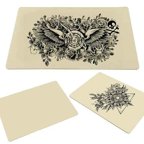 5pcs A4 Size 3MM Thick Synthetic Tattoo Practice Skin, Segbeauty Double-sided Tattoo Art Training Silicone Pads Tattoo Kit,Tattoo Artist Microblading Practice Skin Sheets, 11.8 inches x 7.9 inches