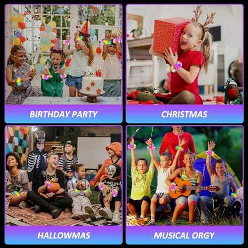 Light Up Scrunchies, Easter Gifts Scrunchy Hair Ties Glow in the Dark Party Supplies Glow Sticks Party Favor Festival Rave Accessories for Neon Party, Fun Hair Scrunchies (4Pcs-Purple+brown)