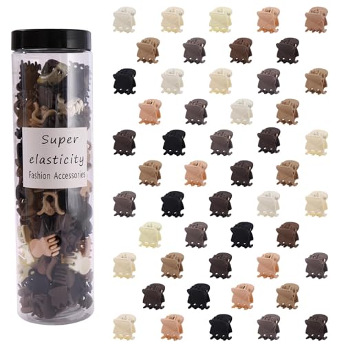 100Pcs Small Hair Clips, Cute Tiny Claw Clips for Thin Hair with Strong Grip, Neutral Color Hair Accessories for Girls Women, Birthday Christmas Gifts