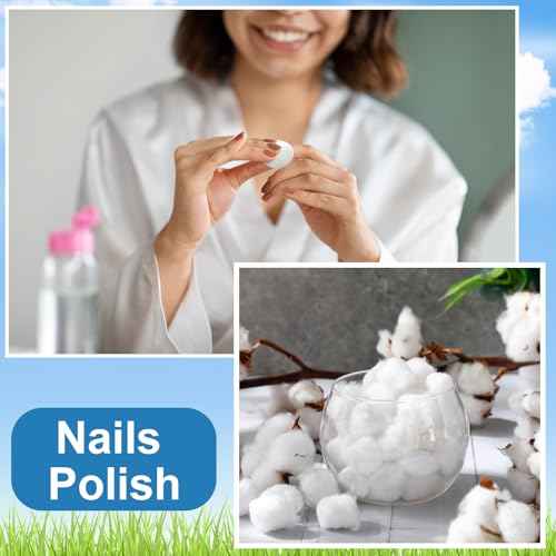3000 Pcs Cotton Balls Bulk Medium Size Organic Pure Cotton Balls for Makeup Remover, Nail Polish Remover and More