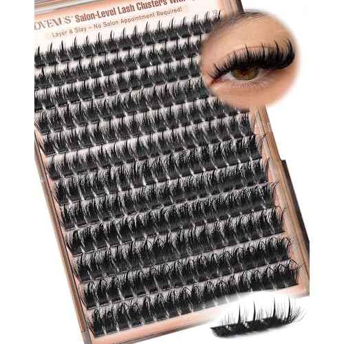Manga Lash Clusters With Spikes Wispy Cluster Eyelash Extensions Fluffy Anime Eyelashes Clusters Reusable Faux Mink Fairy Individual Lash Extension (D Curve 12-18mm 204 pieces)