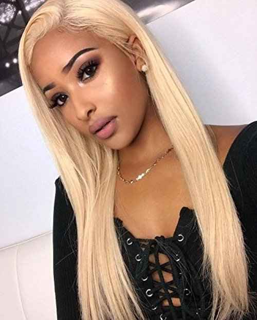 Bella Hair #613 Blonde Lace Frontal Closure | One Donor Virgin Human Hair Straight | Bleached Knots with Baby Hair (Ear to Ear 13x4 14inch)