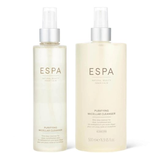 ESPA | Purifying Micellar Cleanser | Supersize | 500ml |Hyaluronic Acid | Gentle, Non-Rinse Cleanser