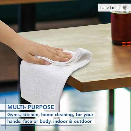 LANE LINEN 100% Cotton Washcloths 24 Pack - Spa & Salon Quality Face Towels - Ring Spun, Soft & Absorbent Wash Cloth Rags for Body, Beauty, Home, Gym - Fingertip Towels - 13"x13", White Washcloths