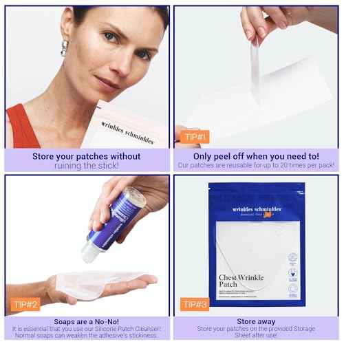 Wrinkles Schminkles Chest Wrinkle Patch - Reusable Silicone Smoothing Pads for Cleavage & Body, Reduce Wrinkles & Stretch Marks, Sensitive Formulated, Secret to Radiant Skin (1 Pack)