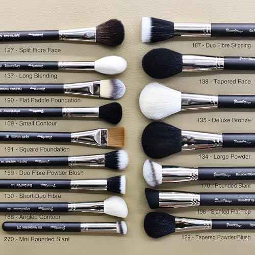 Makeup Artist MUST HAVES 42Pcs Makeup Brushes Set with Real Natural Goat Hair By BUEART DESIGN (42Pcs Matte Pearl Black)