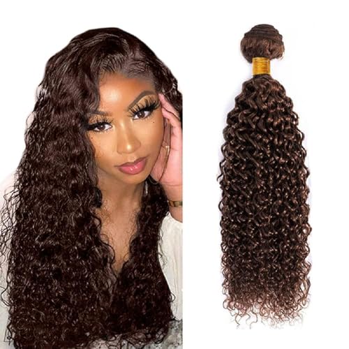 Condescension Brazilian Human Hair Bundles 10 12 14 Inch Jerry Curly 3 Bundles Human Hair 100% Unprocessed Remy Brazilian Virgin Weave Hair Chocolate Brown 4 for Women